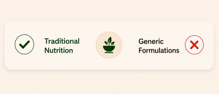 Traditional Nutrition vs Generic Formulations